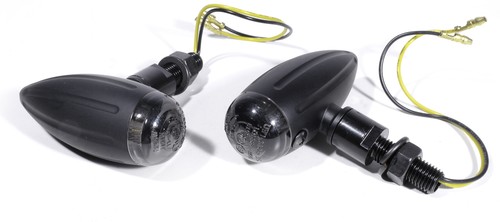 Indicator set led metal black - set,