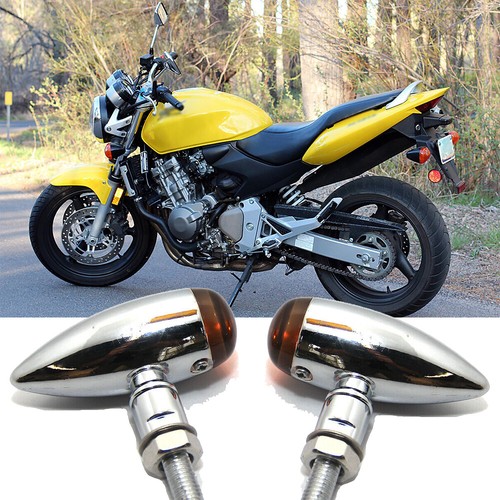 Chrome motorcycle bullet turn - chrome,